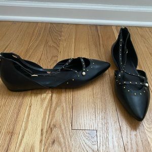 Studded Black flats, Size 13, Never worn